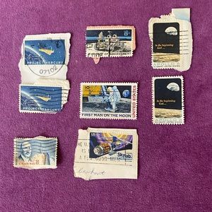 VINTAGE SPACE POSTAGE STAMPS